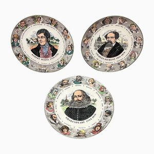 Assiettes Charles Dickens, Shakespeare & Robert Burns de Royal Doulton, Set de 3