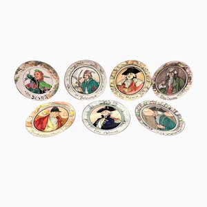 Assiettes Jester, Falconer, Mayor, Squire, Huntsman, Admiral & Doctor de Royal Doulton, Set de 7