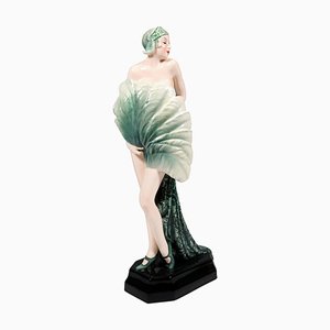 Grande Figurine Fan Lady par Stephan Dacon, 1930