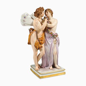 Grand Groupe de Figurines par CG Juechtzer pour Meissen Porcelain, 1860