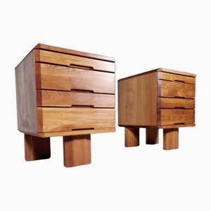 SR40 Cabinets in Elm attributed to Pierre Chapo, France, Set of 2