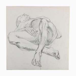 Studio di un uomo nudo, XX secolo, matita su carta