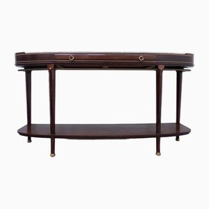 Mahogany and Marble Console Table attributed to Alban Chambon, 1900s