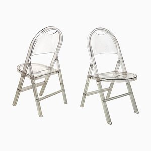 Italian Modern Tric Folding Chairs by Castiglioni for Bonacina, Set of 2