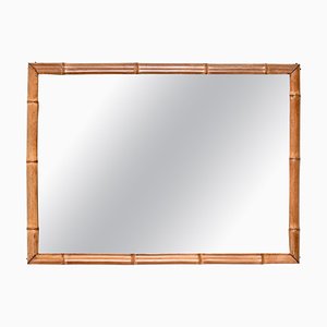 Miroir Rectangula Mid-Century en Bambou, Italie 1950s