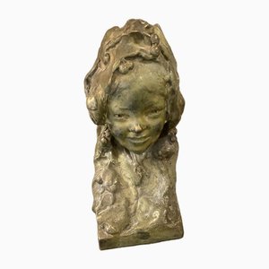 Young Girl with Cherry, 1900s, Bronze