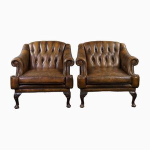 Poltrone Chesterfield vintage, set di 2