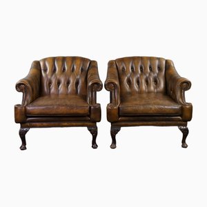 Vintage Chesterfield Armchairs, Set of 2