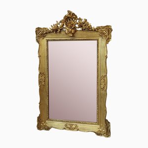 Espejo de gesso dorado y madera tallada, siglo XIX
