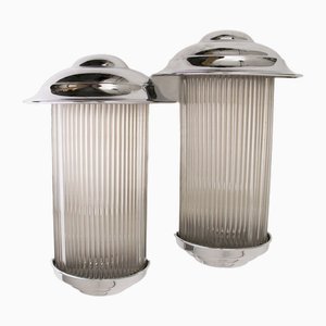 British Art Deco Wall Lights from Odeon, 1930s, Set of 2