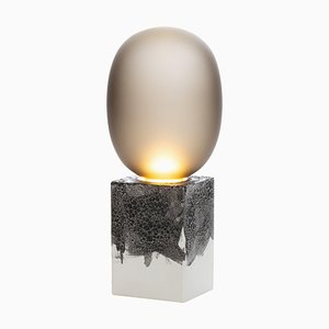 Lampe de Bureau Magma One High Blanc Acétate Gris Fumé par Pulpo