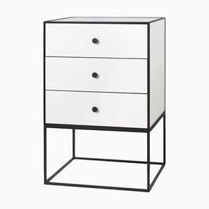 49 White Frame Sideboard with Three-Drawers by Lassen