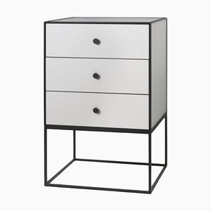 49 Light Grey Frame Sideboard with 3 Drawers by Lassen