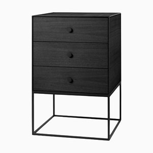 49 Black Ash Frame Sideboard with 3 Drawers by Lassen