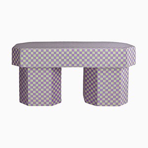 Viva Checkerboard Green and Purple Bench by Houtique