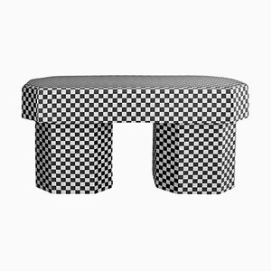 Viva Checkerboard Black White Bench by Houtique