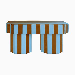 Viva Stripe Blue and Brown Bench by Houtique