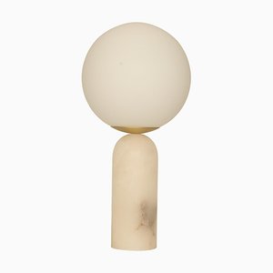 Lámpara de mesa Atlas de alabastro blanco y latón de Simone & Marcel