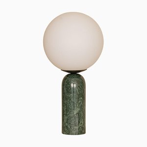 Lámpara de mesa Atlas de acero y mármol verde de Simone & Marcel