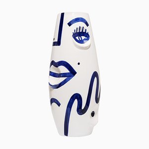 Eye Face Ceramic Vase by Malwina Konopacka