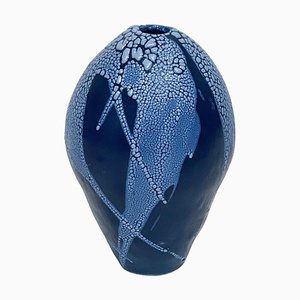 Blue/Blue Dragon Egg Vase by Astrid Öhman