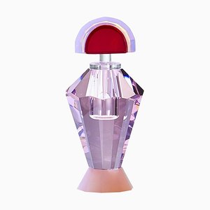 Frasco de perfume de cristal colorido en cristal esculpido a mano
