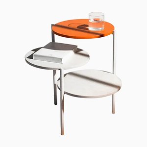 Table Basse Triplo Blanche et Orange par Mason Editions