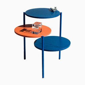 Mesa de centro Triplo en naranja y azul de Mason Editions