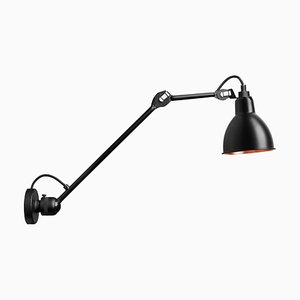 Lámpara de pared Lampe Gras N ° 304 L40 en negro y cobre de Bernard-Albin Gras