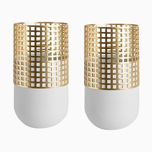 Grands Vases Mia Gris Clair par Mason Editions, Set de 2