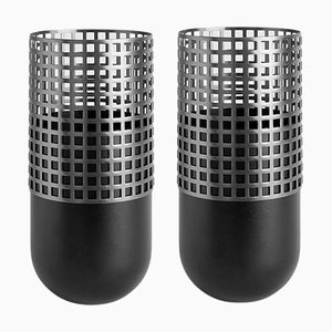 Grands Vases Mia Noirs par Mason Editions, Set de 2