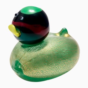 Postmodern Murano Glass Duck with Gold Leaf from La Murrina, Italy, 1980s