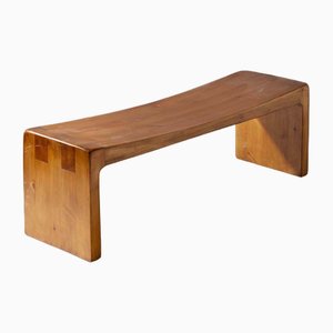 Vintage Wooden Bench by Giuseppe Rivadossi, 1970