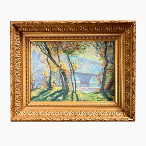 Rustic Landscape, Late 1800s, Oil on Canvas, Framed