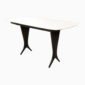 Vintage Coffee Table with Carrara Marble Top attributed to Guglielmo Ulrich