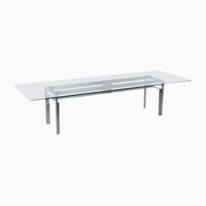 Doge Dining Table with Steel Base and Glass Top by Carlo Scarpa, 1965
