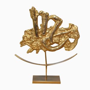 Philippe Cheverny, Sculpture Horoscope Vierge, 1970s, Bronze