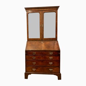 Antique George I Figured Walnut Bureau Bookcase, 1720