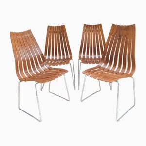 Scandia Dining Chairs by Hans Brattrud for Hove Furniture, 1970, Set of 4