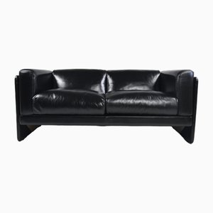 Italian Black Leather Sofa by Tito Agnoli for Poltrona Frau, 1994