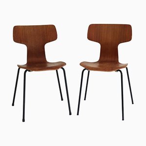 Hammer1303 Chairs attributed to Arne Jacobsen for Fritz Hansen, Denmark, 1960s, Set of 2