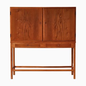 Danish Modern Cabinet in Elm and Pinewood attributed to Børge Mogensen for FDB, 1940s, Set of 2