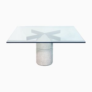 Paracarro Table with Crystal Top by Giovanni Offredi for Saporiti