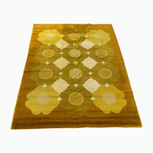 Tapis Vert et Jaune en Laine, 1970s