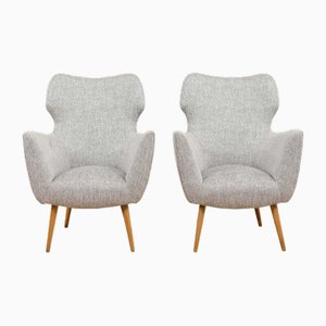Italian Lounge Armchairs in the style of Gio Ponti, 1950s, Set of 2