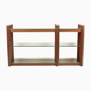 Solid Wood and Crystal Console Table attributed to Carlo Scarpa, 1960s
