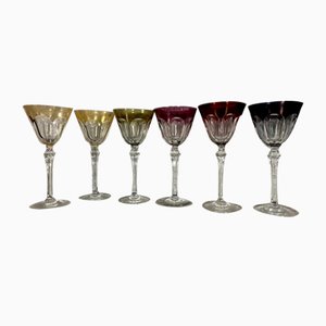 Multi Colored Crystal Wine Glasses, Set of 12