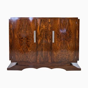 French Art Deco Sideboard in Caucasian Walnut with Sliding Fittings, 1930s