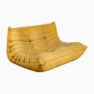 Togo Leather Gold Sofa by Michel Ducaroy for Ligne Roset, 1973