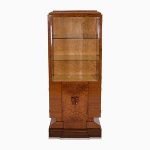 French Art Deco Display Case with in Walnut and Thuja, 1930s